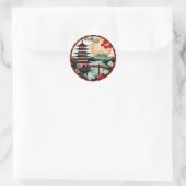 Rond sticker pagode en verre (Sac)