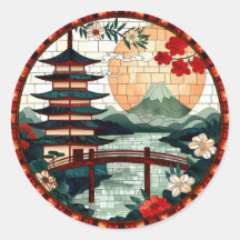 sticker pagode en verre