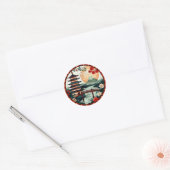 Rond sticker pagode en verre (Enveloppe)