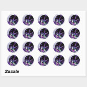 Rond Sticker "Paige" Rainbow Butterfly Moon Fairy (Feuille)