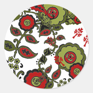 Rond Sticker Paisley de Noël