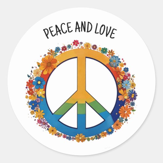 ROND STICKER PAIX ET AMOUR (Devant)
