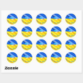 Rond Sticker Paix pour l'Ukraine Drapeau ukrainien Libe (Feuille)
