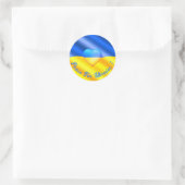 Rond Sticker Paix pour l'Ukraine Drapeau ukrainien Libe (Sac)
