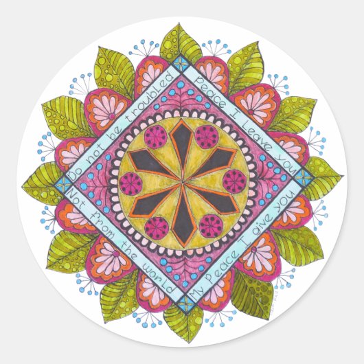 Rond Sticker "Paix que je vous donne" (Devant)