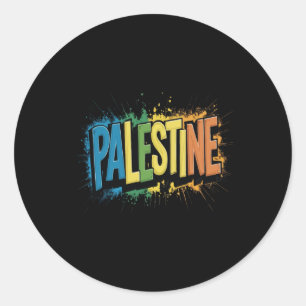 Rond Sticker Palestinien Vit T