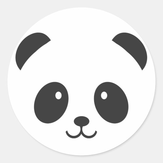 Rond Sticker Panda mignon et mignon (Devant)