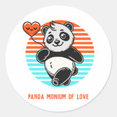 Rond Sticker Panda "Panda-monium of Love" (Devant)