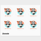 Rond Sticker Panda "Panda-monium of Love" (Feuille)