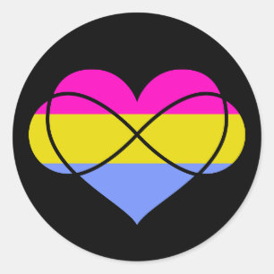 Rond Sticker Pansexuel Polyamorous Infinity