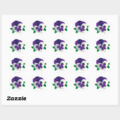 Rond Sticker Pansy Violet (Feuille)