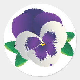 Rond Sticker Pansy Violet