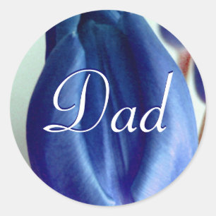 Rond Sticker papa Blue Tulips