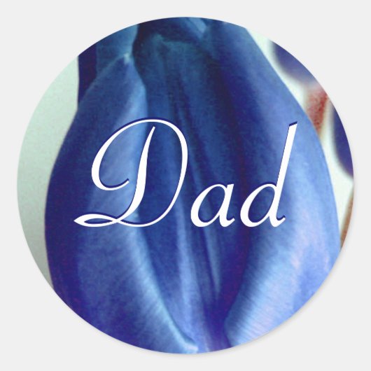 Rond Sticker papa Blue Tulips (Devant)