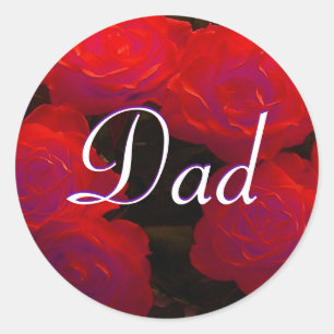 Rond Sticker Papa Red Roses