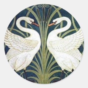 Rond Sticker papier peint Swan and Rush and Iris