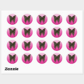 Rond Sticker papillon (Feuille)
