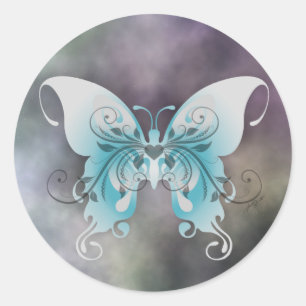 Rond Sticker papillon