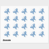 Rond Sticker papillon bleu (Feuille)