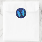 Rond Sticker papillon bleu (Sac)