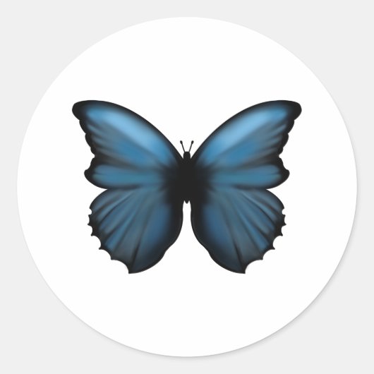 Rond Sticker papillon bleu (Devant)