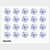 Rond Sticker papillon bleu (Feuille)
