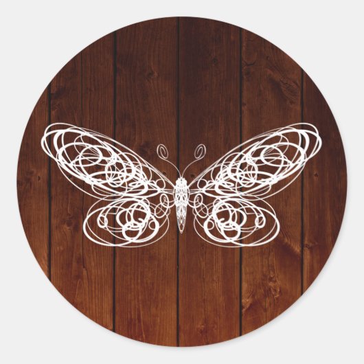 Rond Sticker papillon de la carte (Devant)