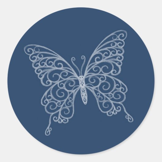 Rond Sticker papillon Filigree (Devant)