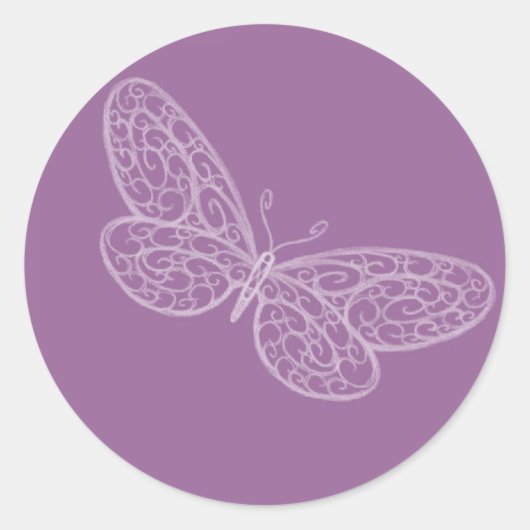 Rond Sticker papillon Filigree (Devant)
