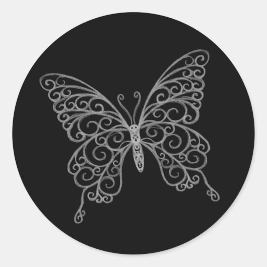Rond Sticker papillon Filigree (Devant)
