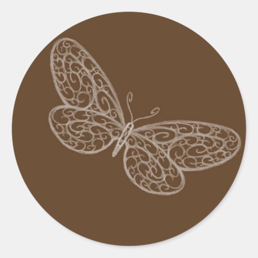 Rond Sticker papillon Filigree (Devant)