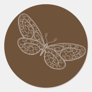 Rond Sticker papillon Filigree