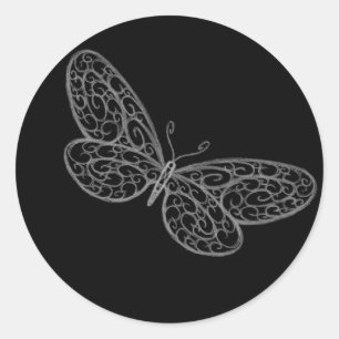 Rond Sticker papillon Filigree