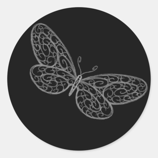 Rond Sticker papillon Filigree (Devant)