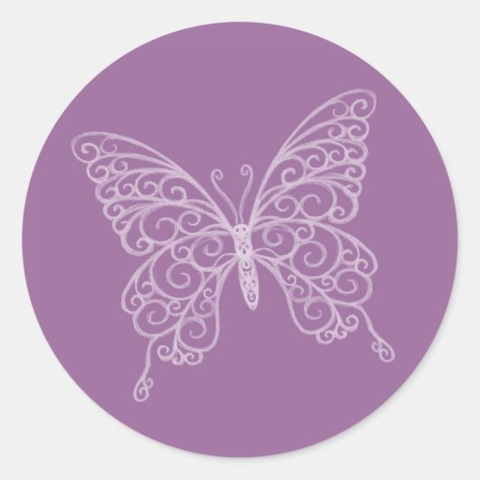Rond Sticker papillon Filigree (Devant)