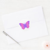Rond Sticker papillon rose et violet (Enveloppe)