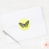 Rond Sticker papillon vert (Enveloppe)