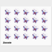 Rond Sticker Papillon/Violet "Live Laugh Love" (Feuille)