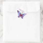 Rond Sticker Papillon/Violet "Live Laugh Love" (Sac)
