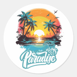 Rond Sticker Paradise Hawaii