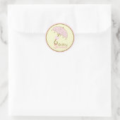 Rond Sticker parapluie Baby shower rose (Sac)