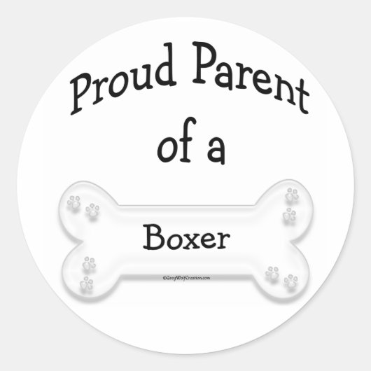 Rond Sticker parent Fière Boxer (Devant)