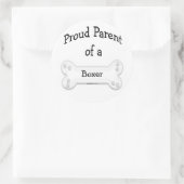 Rond Sticker parent Fière Boxer (Sac)