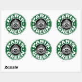 Rond Sticker Paris Vert Durga (Feuille)
