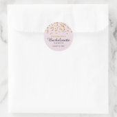 Rond Sticker Parties scintillant en or rose confetti Ba (Sac)