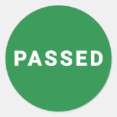 Rond Sticker passé | Contrôle de la qualité vert approu (Devant)