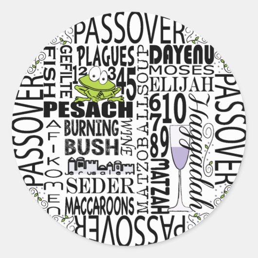 Rond Sticker Passover Cercle "Pâque signifie..." (Devant)