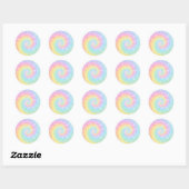 Rond Sticker Pastel Cravate-Dye (Feuille)