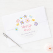 Rond Sticker Pastel Daisy Flower Anniversaire Classique (Enveloppe)