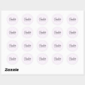 Rond Sticker Pastel Pink Monogram - Conception personna (Feuille)